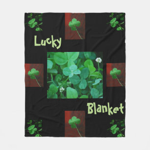 Lucky Four Leaf Clover Blanket Fleece Deken