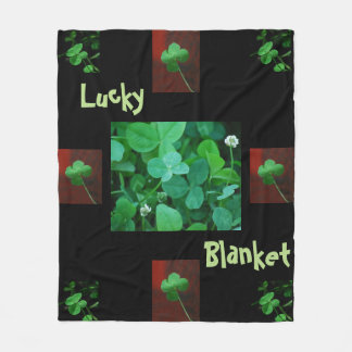 Lucky Four Leaf Clover Blanket Fleece Deken