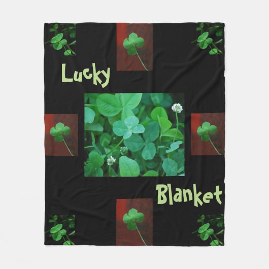 Lucky Four Leaf Clover Blanket Fleece Deken (Voorkant)