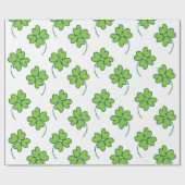 Lucky Four Leaf Clover Cadeaupapier (Vlak)