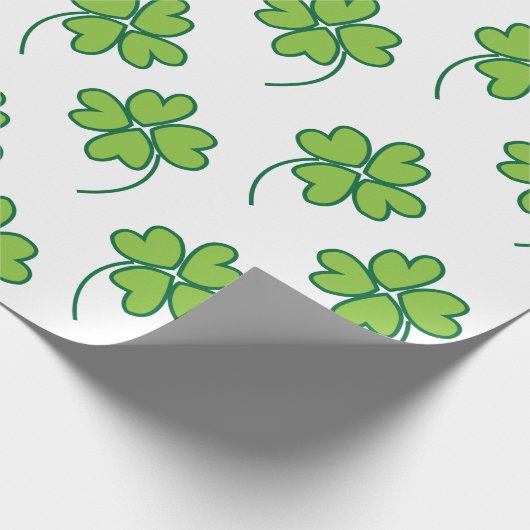 Lucky Four Leaf Clover Cadeaupapier (Hoek)