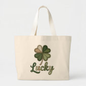 Lucky Four Leaf Clover Faux Patchwork Tote Bag (Voorkant)