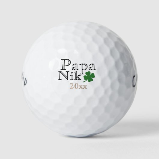 Lucky Four Leaf Clover gepersonaliseerd Golfballen (Voorkant)