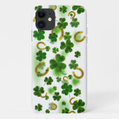 Lucky Four Leaf Clover Gold Hoefijzer Trendy Case-Mate iPhone Case (Achterkant)