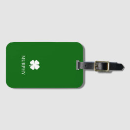 Lucky Four Leaf Clover Green Irish St Patrick's Bagagelabel