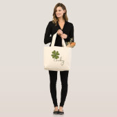 Lucky Four Leaf Clover Grote Tote Bag (Voorkant (model))