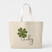 Lucky Four Leaf Clover Grote Tote Bag (Achterkant)