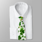 Lucky Four Leaf Clover Hoefijzer Green St. Patrick Stropdas (Gebonden)
