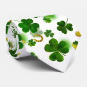 Lucky Four Leaf Clover Hoefijzer Green St. Patrick Stropdas (Opgerold)