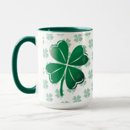 Lucky Four Leaf Clover Ierse Klaverpatroon Golf Mok