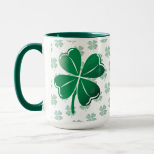 Lucky Four Leaf Clover Ierse Klaverpatroon Golf Mok