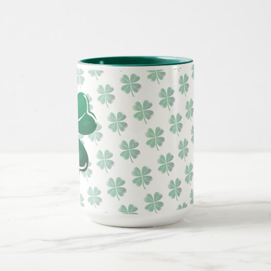 Lucky Four Leaf Clover Irish Shamrock Pattern Golf Mok (Midden)