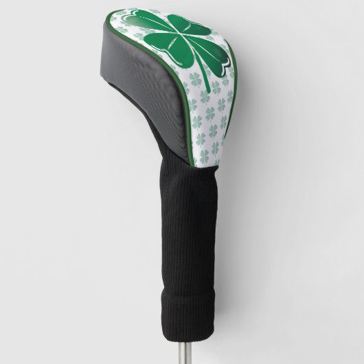 Lucky Four Leaf Clover Irish Shamrock Pattern Golfheadcover (Schuin)