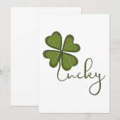Lucky Four Leaf Clover Kaart (Voorkant / Achterkant)