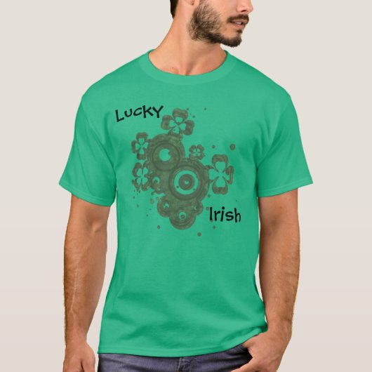 Lucky Four Leaf Clover- Lucky Irish T-shirt (Voorkant)