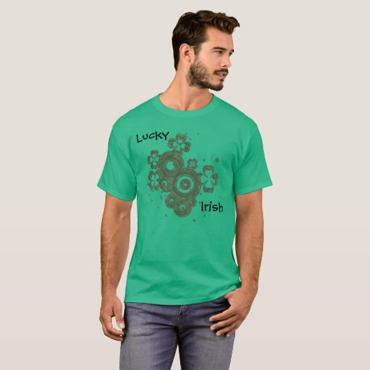 Lucky Four Leaf Clover- Lucky Irish T-shirt (Voorkant volledig)