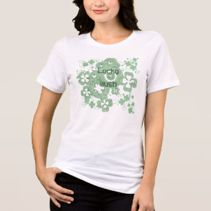 Lucky Four Leaf Clover- Lucky Irish Tri-Blend Shirt