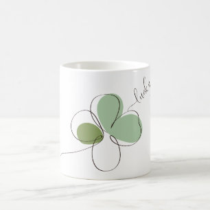 Lucky Four Leaf Clover Minimalist Line Art Koffiemok
