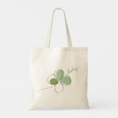 Lucky Four Leaf Clover Minimalist Line Art Tote Bag (Achterkant)