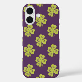 Lucky Four-Leaf Clover Pattern iPhone 16 Hoesje