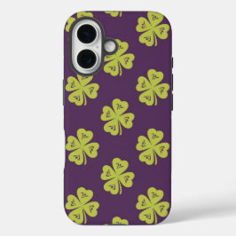 Lucky Four-Leaf Clover Pattern iPhone 16 Hoesje