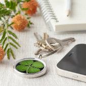 Lucky Four Leaf Clover Pattern Sleutelhanger (Zijkant)