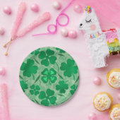 Lucky Four Leaf Clover Pattern voor Saint Patricks Papieren Bordje (Feest)