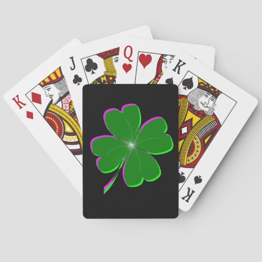 Lucky Four Leaf Clover Pokerkaarten (Achterkant)