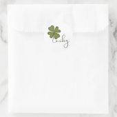 Lucky Four Leaf Clover Ronde Sticker (Tas)
