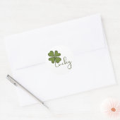 Lucky Four Leaf Clover Ronde Sticker (Envelop)