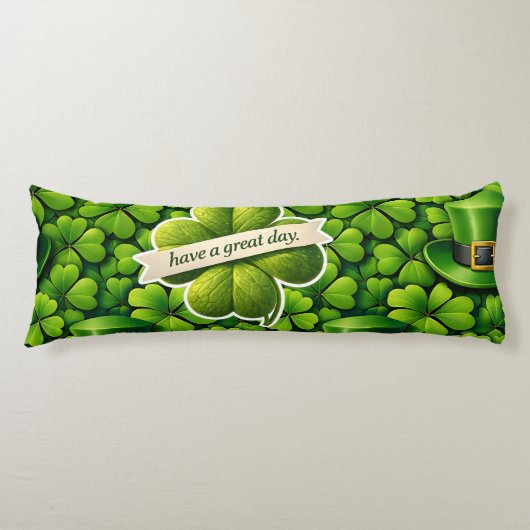 Lucky four leaf clover Saint Patrick's Day Patrick Lichaamskussen (Voorkant)