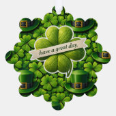 Lucky four leaf clover Saint Patrick's Day Patrick Ornament Kaart (Achterkant)