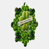 Lucky four leaf clover Saint Patrick's Day Patrick Ornament Kaart (Rechts)