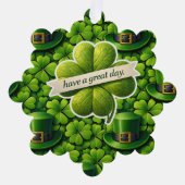 Lucky four leaf clover Saint Patrick's Day Patrick Ornament Kaart (Voorkant)