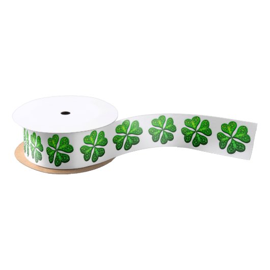 Lucky Four-Leaf Clover Satijnen Lint (Spoel)