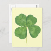 Lucky Four-Leaf Clover Shamrock Briefkaart (Voorkant / Achterkant)