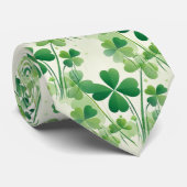 Lucky Four Leaf Clover Shamrock Dubbelzijdig Stropdas (Opgerold)