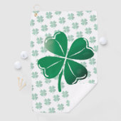 Lucky Four Leaf Clover Shamrock Green Pattern Golfhanddoek (Insitu)