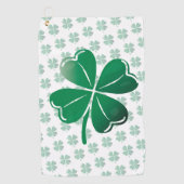 Lucky Four Leaf Clover Shamrock Green Pattern Golfhanddoek (Voorkant)