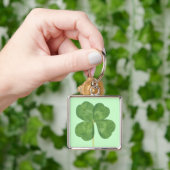 Lucky Four-Leaf Clover Shamrock Sleutelhanger (Hand)