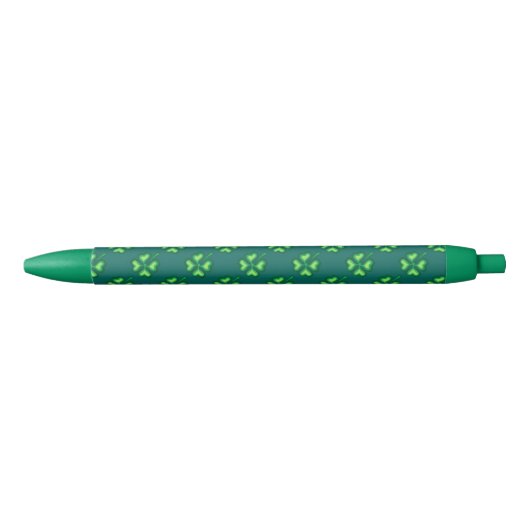Lucky four leaf clover shamrock zwarte inkt pen (Voorkant)