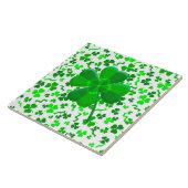 Lucky Four Leaf Clover Shamrocks Confetti Tegeltje (Zijkant)