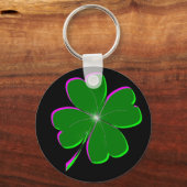Lucky Four Leaf Clover Sleutelhanger (Voorkant)