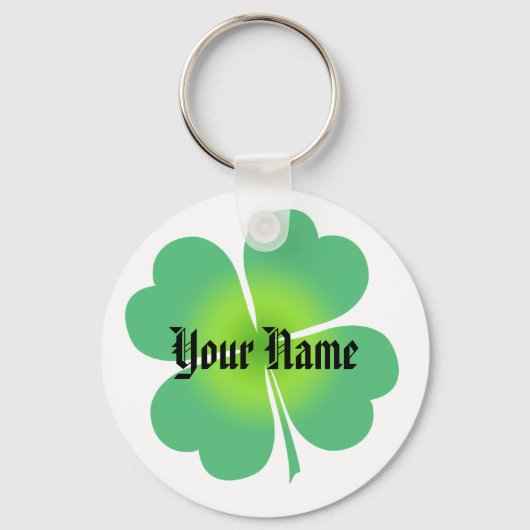 Lucky Four Leaf Clover-Sleutelhanger Sleutelhanger (Voorkant)