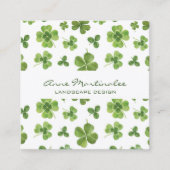 Lucky Four Leaf Clover Square Visitekaartje (Voorkant)