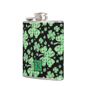 Lucky Four Leaf Clover St. Patrick Gift Monogram Heupfles (Links)