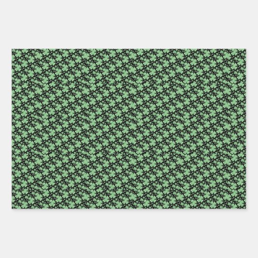 Lucky Four Leaf Clover St. Patrick Irish Inpakpapier Vel (Voorkant 3)