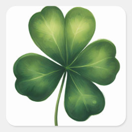 Lucky Four Leaf Clover, St Patrick’s Day Clover Vierkante Sticker