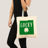 Lucky Four Leaf Clover St Patrick's Beide Kanten Tote Bag (Voorkant (product))