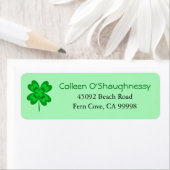 Lucky Four Leaf Clover St. Patrick's Day Shamrock Etiket (Insitu)